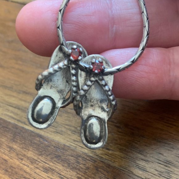 Sterling Silver Beach Sandals Pendant (pr) - Picture 5 of 8